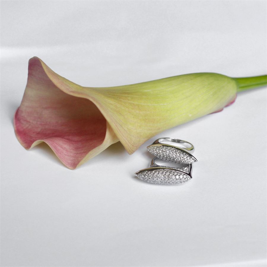 Anello Navetta con diamanti AURUM | AN1 NAV OROAU18B E BRILL CT.1,11